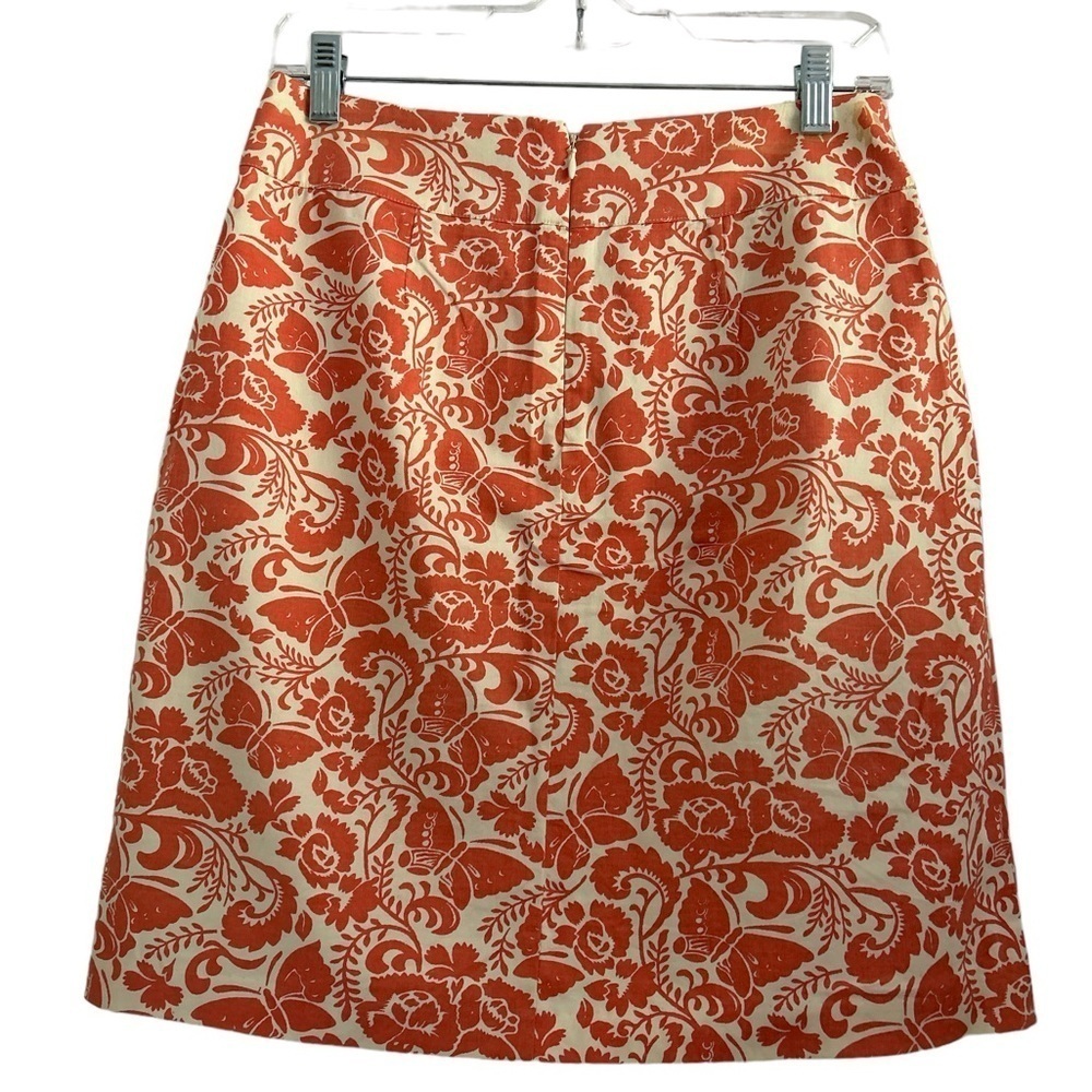 Odille Cotton Twill A-Line Pleated Floral Butterfly Mini Skirt with Pockets - 6 - Picture 2 of 9